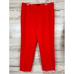 Lafayette 148 New York Womens 14 Red Bleecker Cropped Ankle Dress Pants Casual